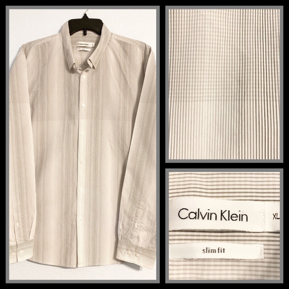 Calvin Klein Slim Fit Ombré Button Down Shirt XL